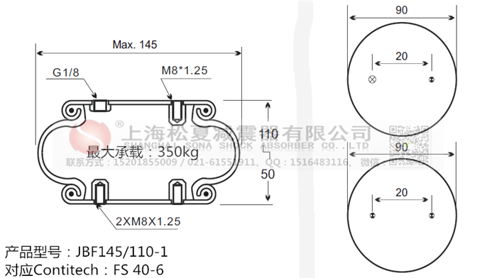 JBF145/110-1橡膠<a href='http://www.sc028ly.com/' target='_blank'><u>空氣彈簧</u></a>