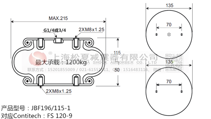 JBF196/115-1橡膠<a href='http://www.sc028ly.com/' target='_blank'><u>空氣彈簧</u></a>