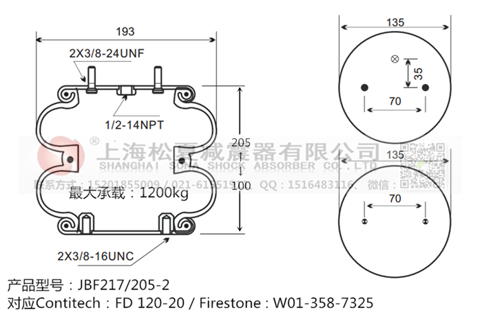 JBF217/205-2橡膠<a href='http://www.sc028ly.com/' target='_blank'><u>空氣彈簧</u></a>